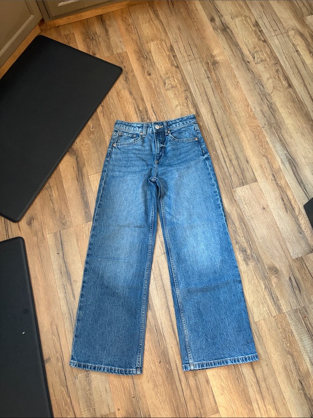 H&M Kids Wide-Leg Jeans in Medium Blue